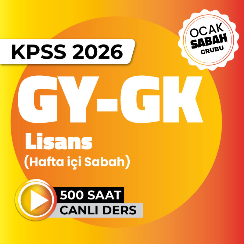 2026 - GYGK Lisans Ocak Grubu | Hafta İçi Sabah Programı - 