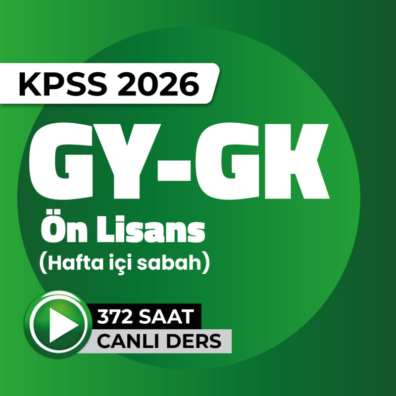 2026 - GYGK Ön Lisans Aralık Programı | Hafta İçi Sabah Programı - 1