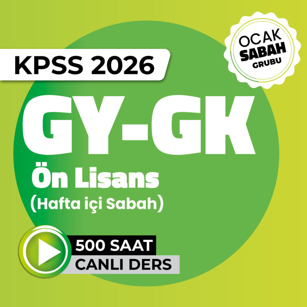 2026 - GYGK Ön Lisans Ocak Grubu | Hafta İçi Sabah Programı - 1
