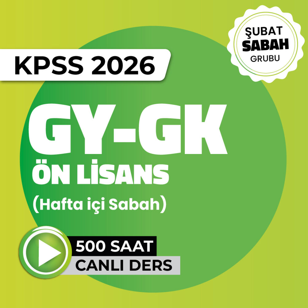 2026 - GYGK Ön Lisans Şubat Grubu | Hafta İçi Sabah Programı - 1
