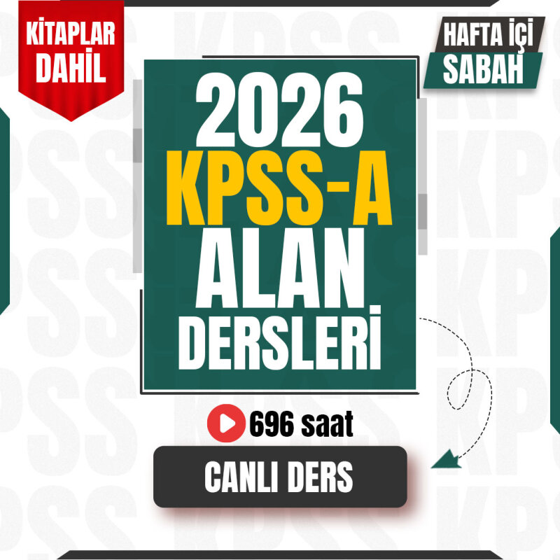 2026 KPSS A Grubu Alan Dersleri Hafta içi Sabah Programı - Canlı Program - Kitaplar Dahil - 1
