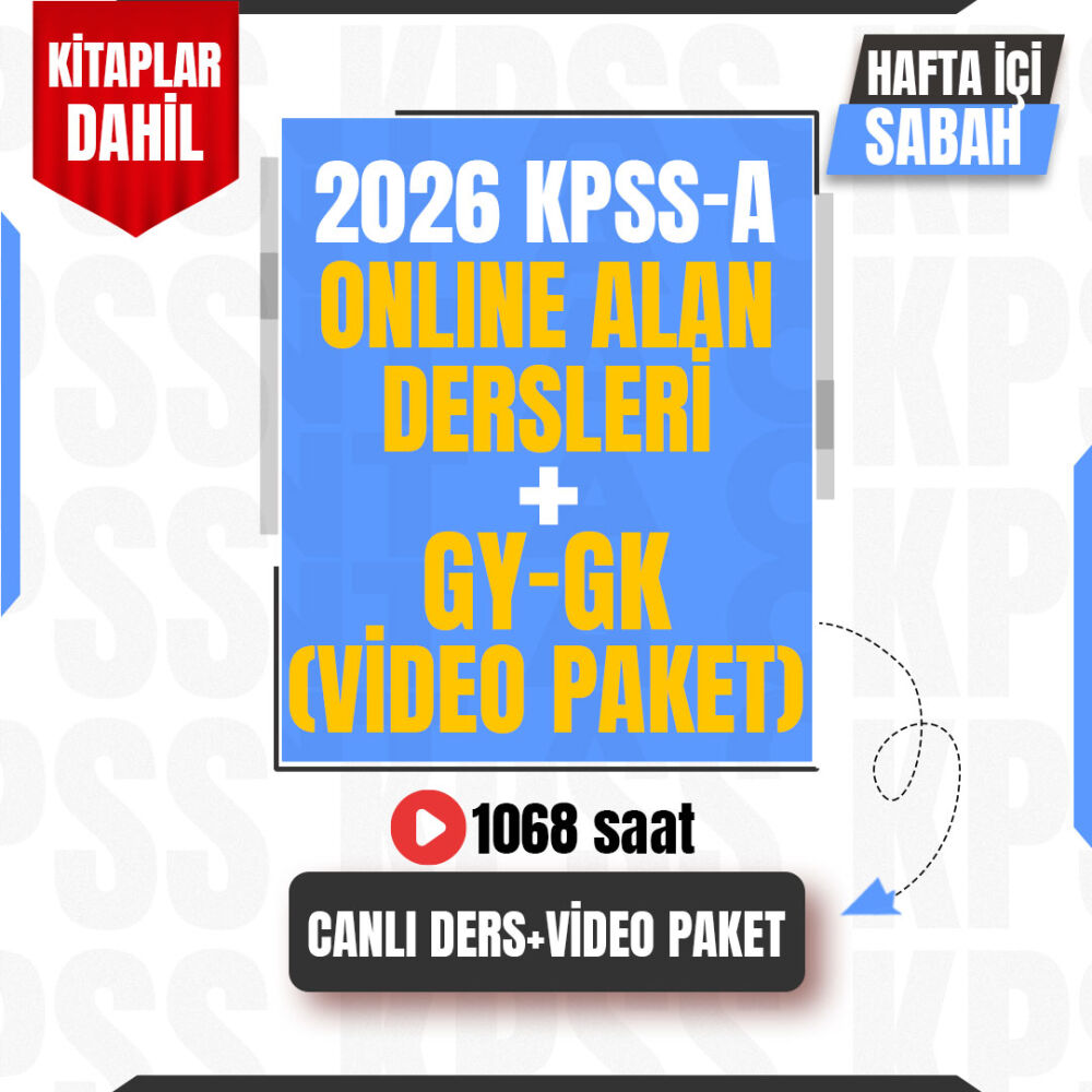 2026 KPSS A Grubu Alan Dersleri Canlı Program Hafta içi Sabah + GYGK Video Paket - Kitaplar Dahil - 1