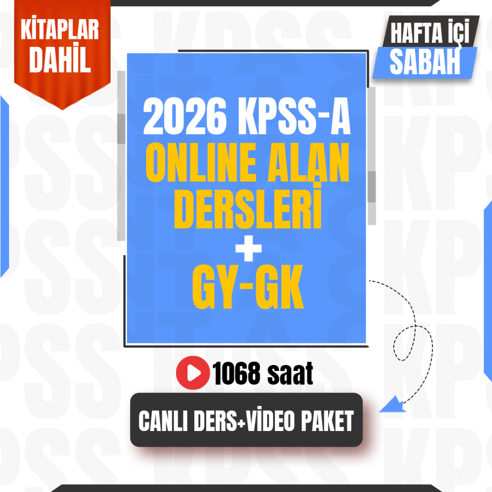 2026 KPSS A Grubu Alan Dersleri Canlı Program Hafta içi Sabah + GYGK Video Paket - Kitaplar Dahil - 1