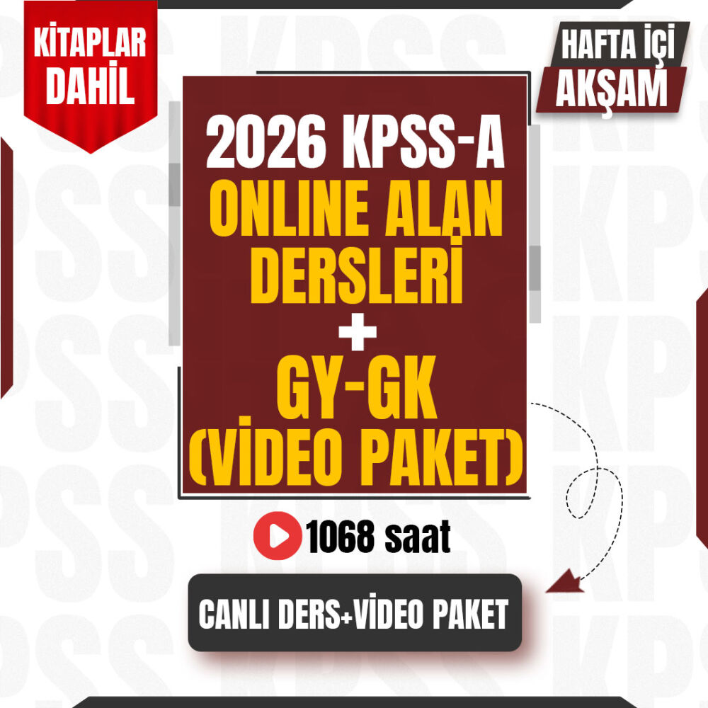2026 KPSS A Grubu Alan Dersleri Canlı Program Hafta içi Akşam + GYGK Video Paket - Kitaplar Dahil - 1