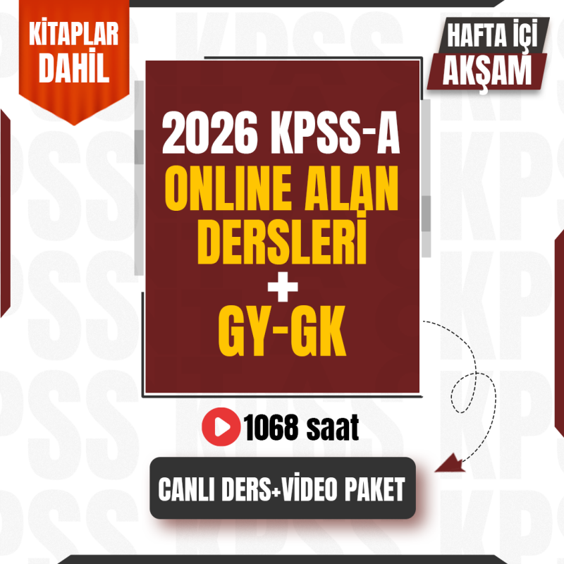 2026 KPSS A Grubu Alan Dersleri Canlı Program Hafta içi Akşam + GYGK Video Paket - Kitaplar Dahil - 1