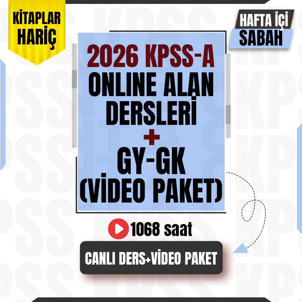 2026 KPSS A Grubu Alan Dersleri Canlı Program Hafta içi Akşam + GYGK Video Paket - Kitaplar Hariç - 1