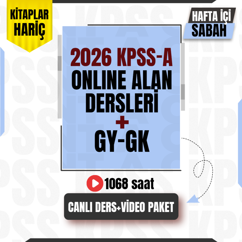 2026 KPSS A Grubu Alan Dersleri Canlı Program Hafta içi Akşam + GYGK Video Paket - Kitaplar Hariç - 1