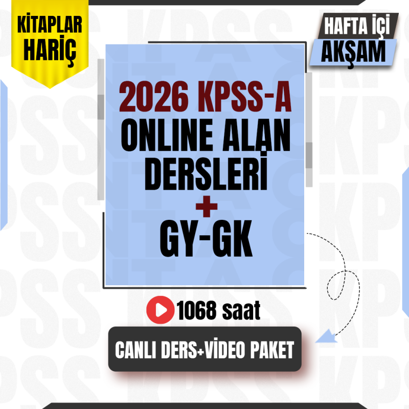 2026 KPSS A Grubu Alan Dersleri Canlı Program Hafta içi Akşam + GYGK Canlı Program - Kitaplar Hariç - 