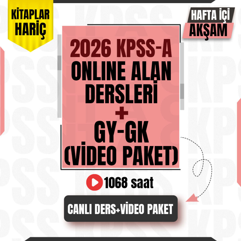 2026 KPSS A Grubu Alan Dersleri Canlı Program Hafta içi Sabah + GYGK Video Paket - Kitaplar Hariç - 1
