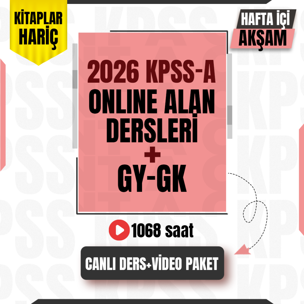 2026 KPSS A Grubu Alan Dersleri Canlı Program Hafta içi Sabah + GYGK Video Paket - Kitaplar Hariç - 1