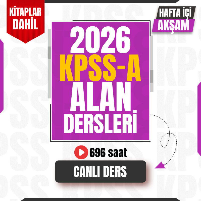 2026 KPSS A Grubu Alan Dersleri Hafta içi Akşam Programı - Canlı Program - Kitaplar Dahil - 1