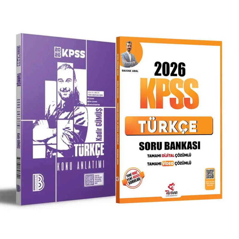 2026 KPSS Benim Hocam - Tekrar Akademi Türkçe Soru Bankası Seti - 2 Kitap - 1