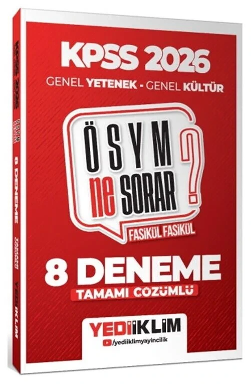 2026 KPSS Genel Yetenek Genel Kültür ÖSYM Ne Sorar Fasikül 8 Deneme Çözümlü Yediiklim Yayınları - 1