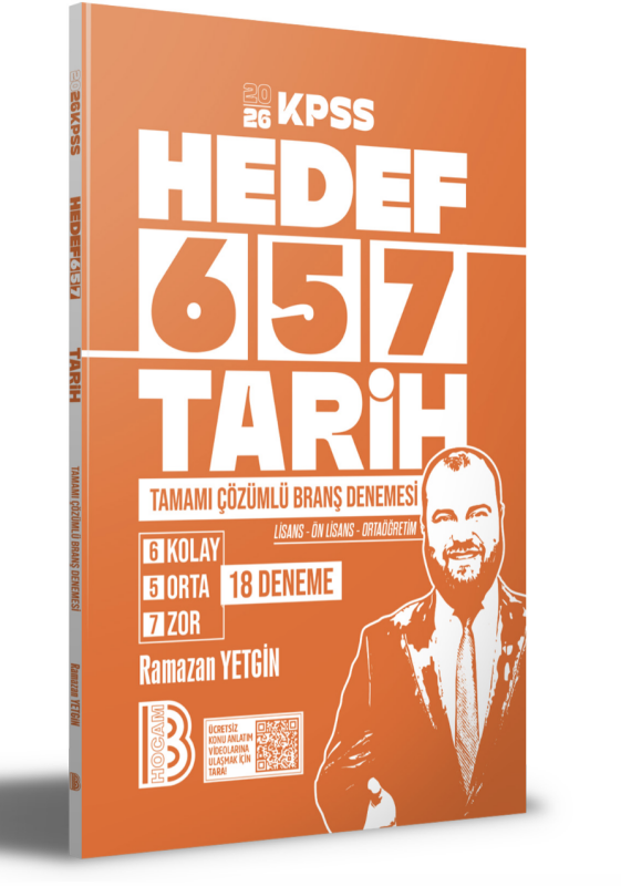 2026 KPSS HEDEF 657 Tarih Tamamı Çözümlü Branş Denemesi Benim Hocam Yayınları - 