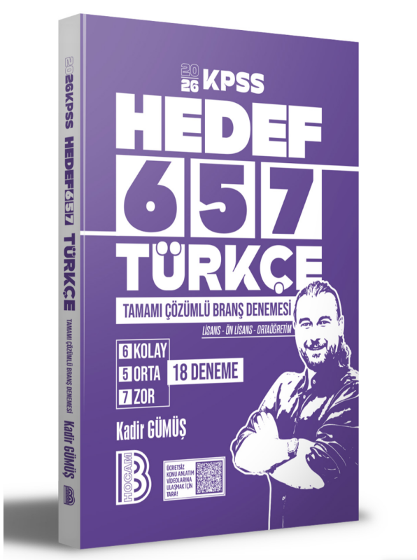 2026 KPSS HEDEF 657 Türkçe Tamamı Çözümlü Branş Denemesi Benim Hocam Yayınları - 
