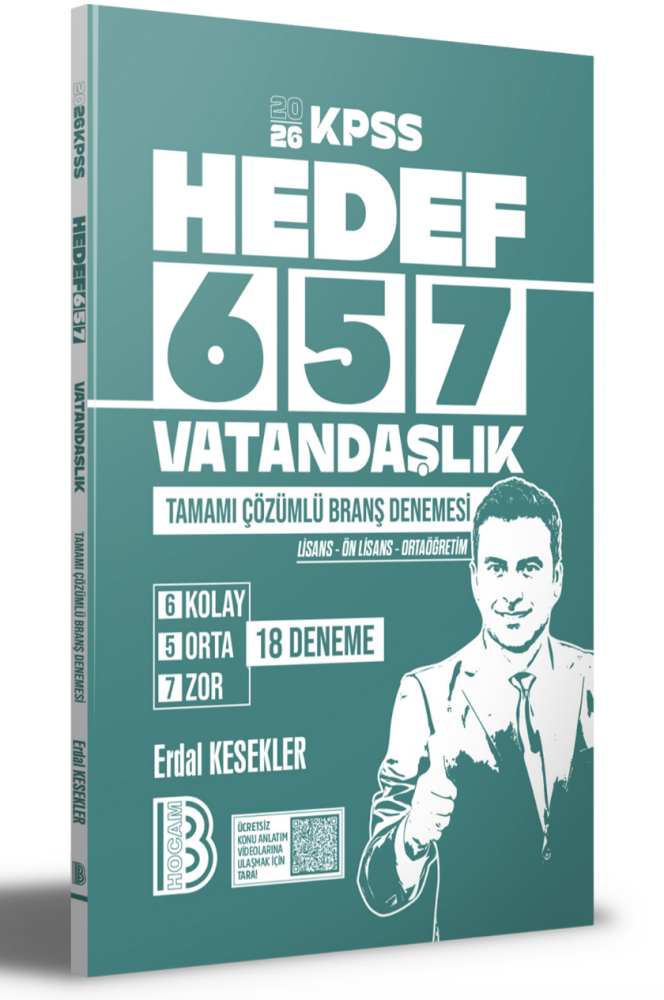 2026 KPSS HEDEF 657 Vatandaşlık Tamamı Çözümlü Branş Denemesi - 1