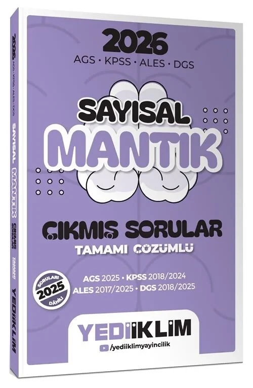2026 KPSS MEB-AGS ALES DGS Sayısal Mantık Çıkmış Sorular Çözümlü Yediiklim Yayınları - 1