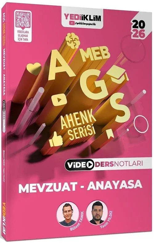 2026 MEB-AGS Mevzuat - Anayasa Video Ders Notları Ahenk Serisi - Bülent Tanık, Yasin Yıldız Yediiklim Yayınları - 1