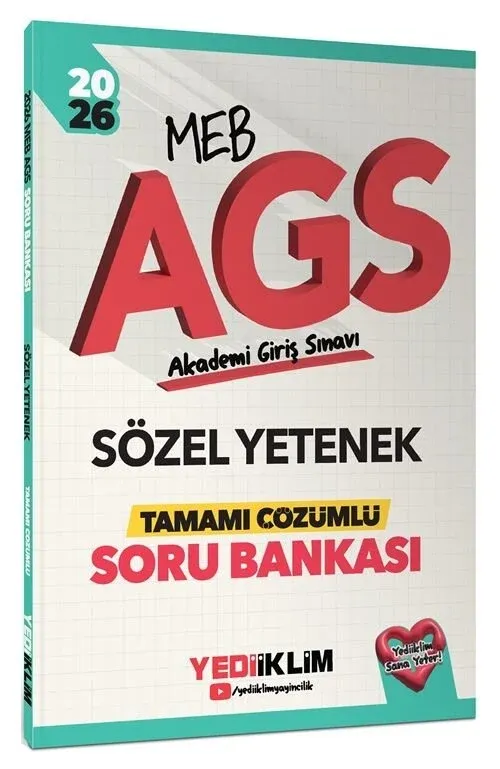 2026 MEB-AGS Sözel Yetenek Soru Bankası Çözümlü Yediiklim Yayınları - 1