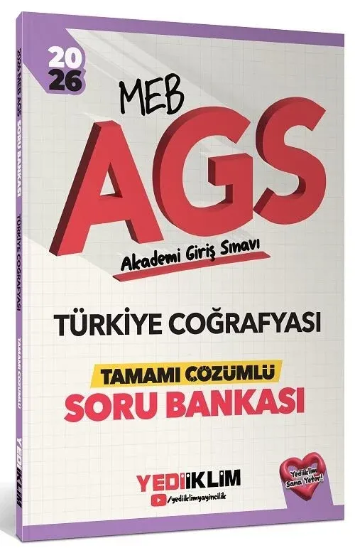 2026 MEB-AGS Türkiye Coğrafyası Soru Bankası Çözümlü Yediiklim Yayınları - 1