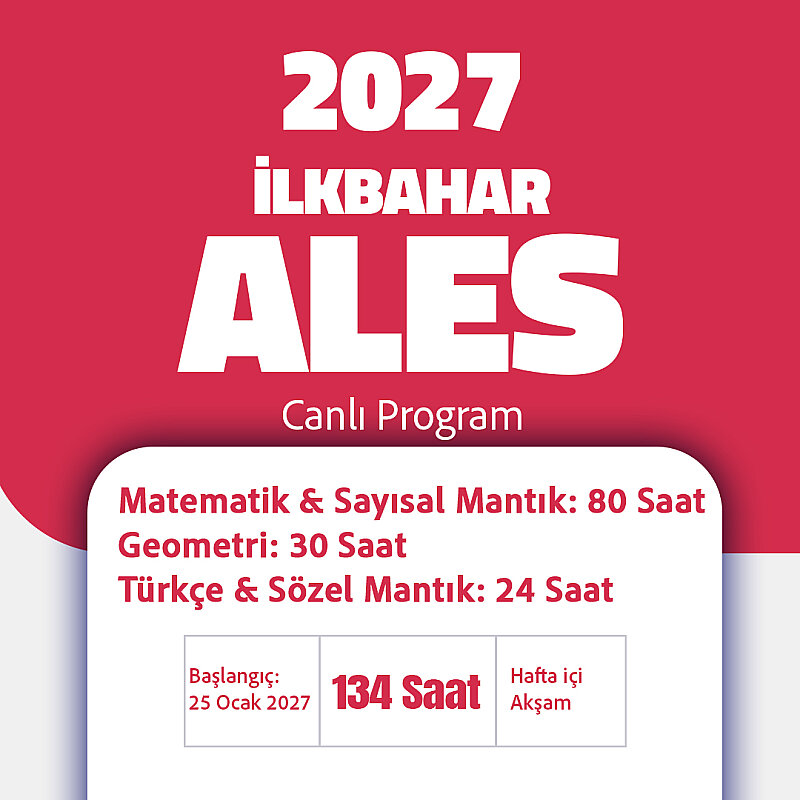 2027 İlkbahar ALES Online - Canlı Program - 