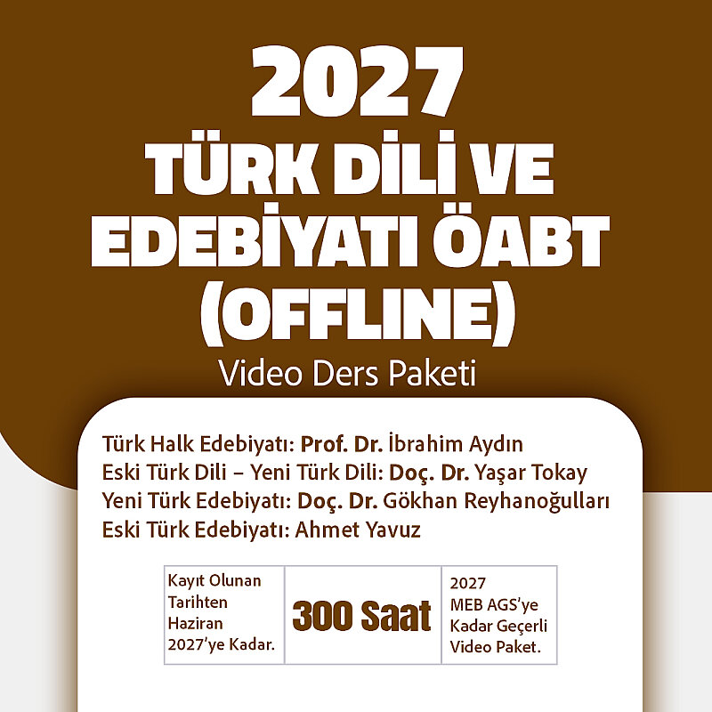 2027 Türk Dili ve Edebiyatı ÖABT | Offline Video Ders Paketi - 