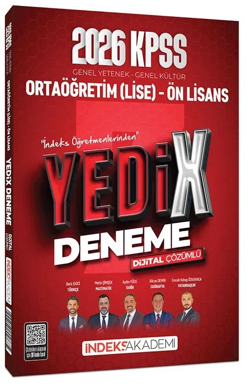 İndeks Akademi 2026 KPSS Lise Ortaöğretim Ön Lisans YEDİX 7 Deneme Çözümlü İndeks Akademi Yayıncılık - 1