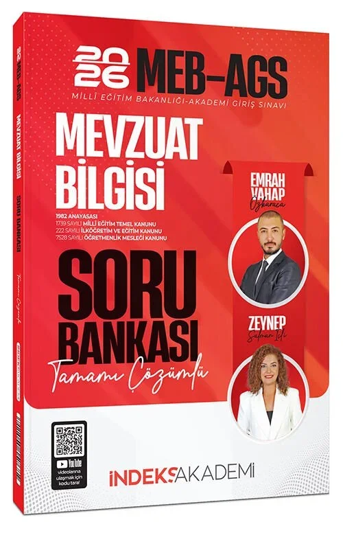 İndeks Akademi 2026 MEB-AGS Mevzuat Bilgisi Soru Bankası Çözümlü - Emrah Vahap Özkaraca, Zeynep Salman İçli İndeks Akademi Yayıncılık - 1