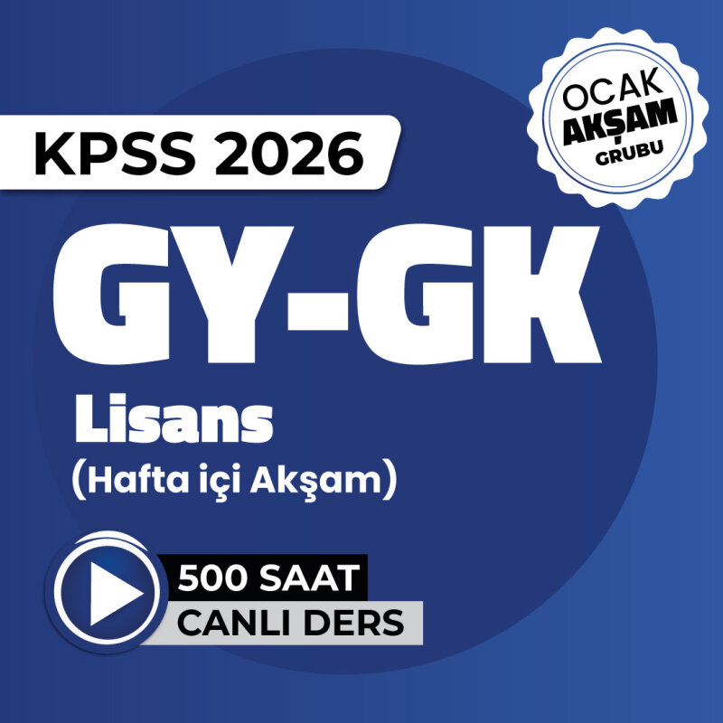 KPSS 2026 Lisans Ocak Grubu | Hafta içi Akşam Programı - 