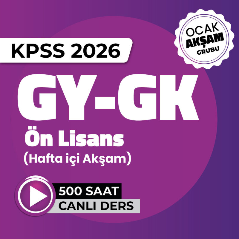 KPSS 2026 Ön Lisans Ocak Grubu | Hafta içi Akşam Programı - 