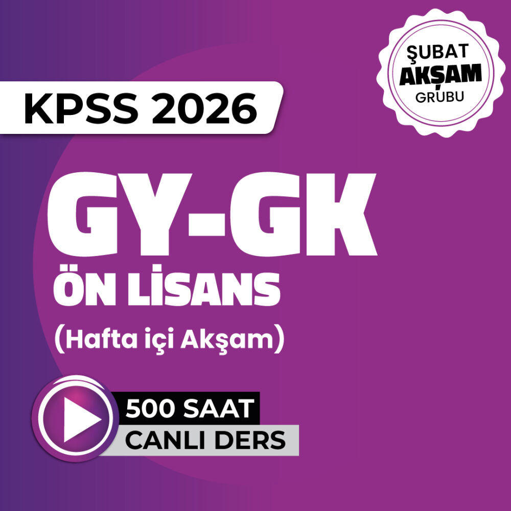 KPSS 2026 Ön Lisans Şubat Grubu | Hafta içi Akşam Programı - 1