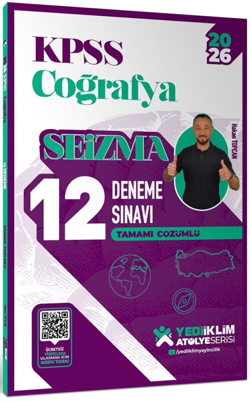Yediiklim 2026 KPSS Atölye Serisi Coğrafya Seizma Tamamı Çözümlü 12 Deneme Sınavı - 