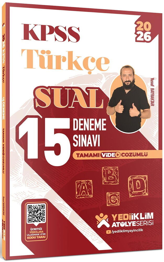 Yediiklim 2026 KPSS Atölye Serisi Türkçe Sual Tamamı Video Çözümlü 15 Deneme Sınavı - 1