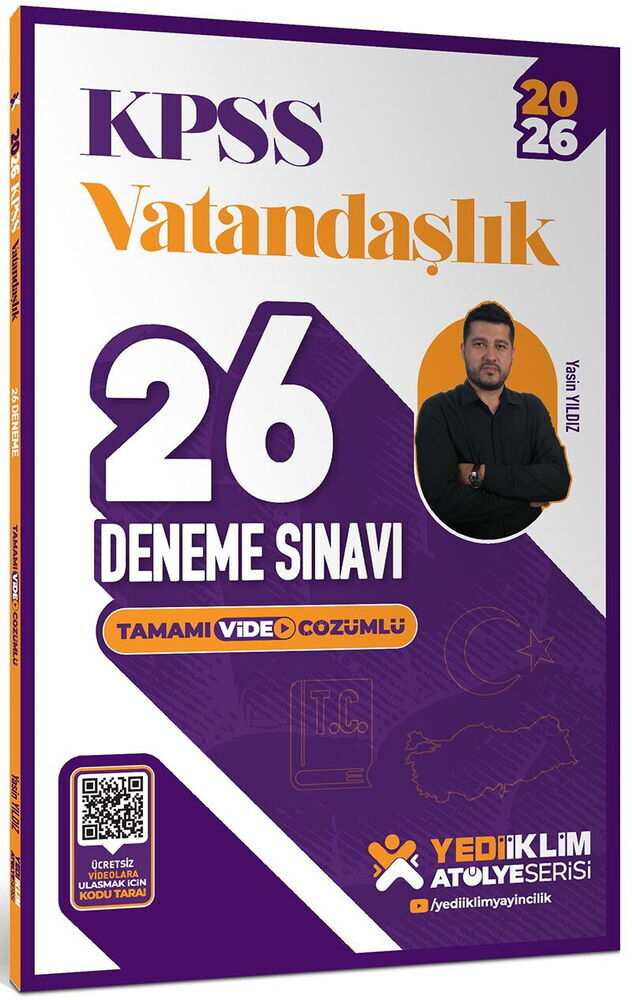 Yediiklim 2026 KPSS Vatandaşlık Tamamı Video Çözümlü 26 Deneme Sınavı - 1